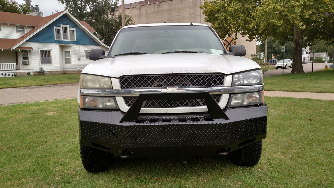 2003-07 (CLASSIC) CHEVY 1500 NON HD - DIAMOND PLATE STEEL -  PRE-RUNNER SERIES FRONT BUMPER REPLACEMENT